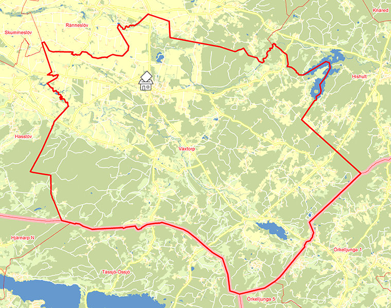 Karta över Våxtorp