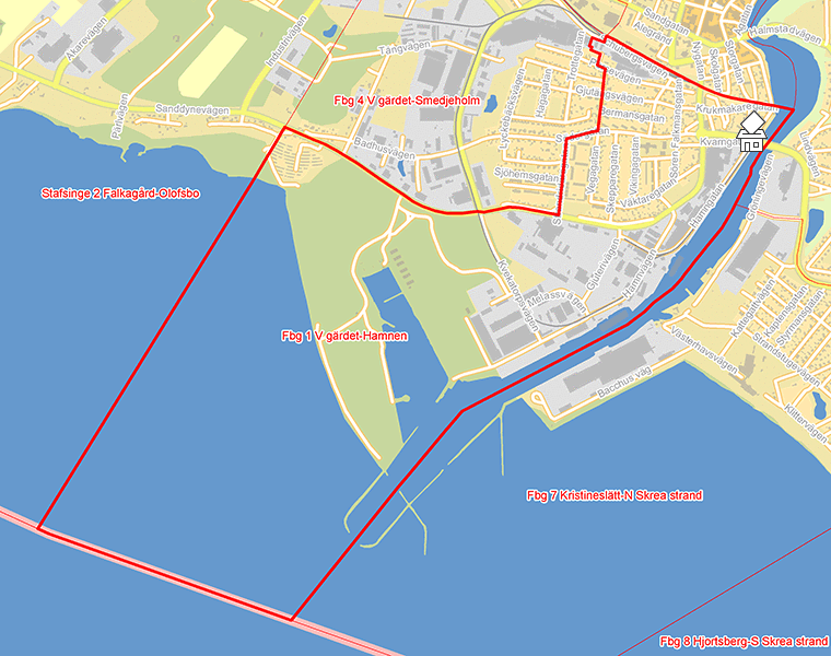 Karta över Fbg 1 V gärdet-Hamnen