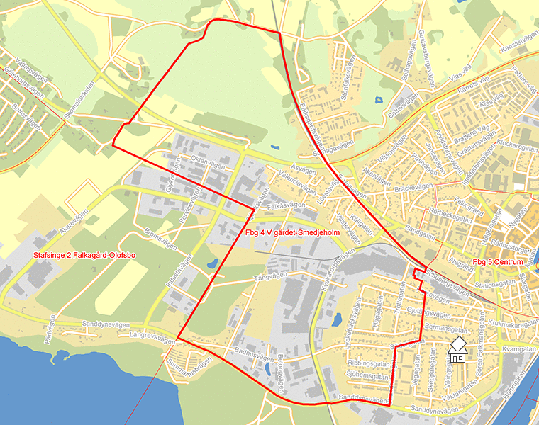 Karta över Fbg 4 V gärdet-Smedjeholm