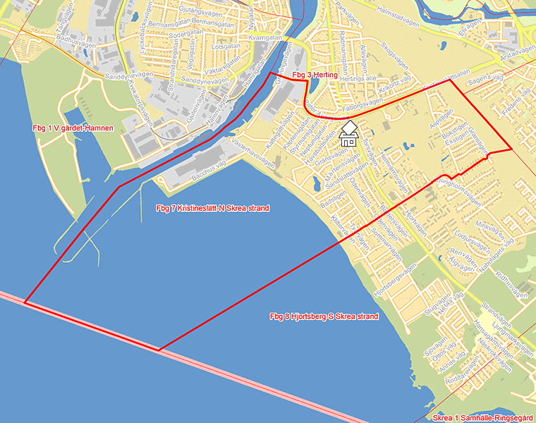 Karta över Fbg 7 Kristineslätt-N Skrea strand