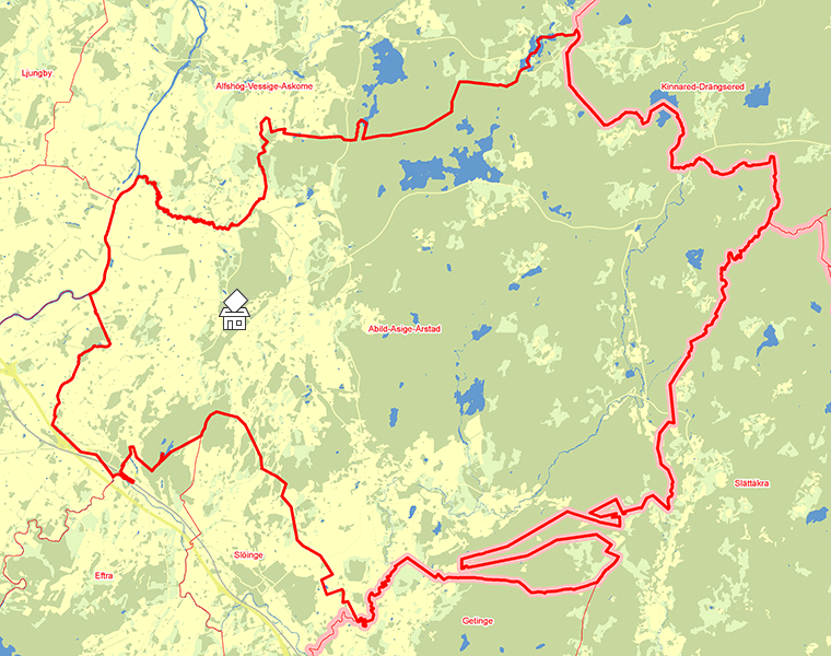 Karta över Abild-Asige-Årstad