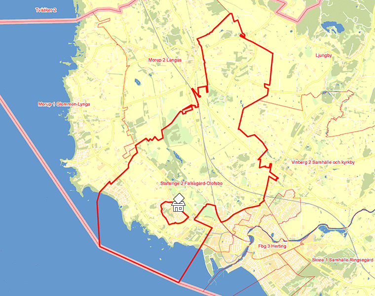 Karta över Stafsinge 2 Falkagård-Olofsbo