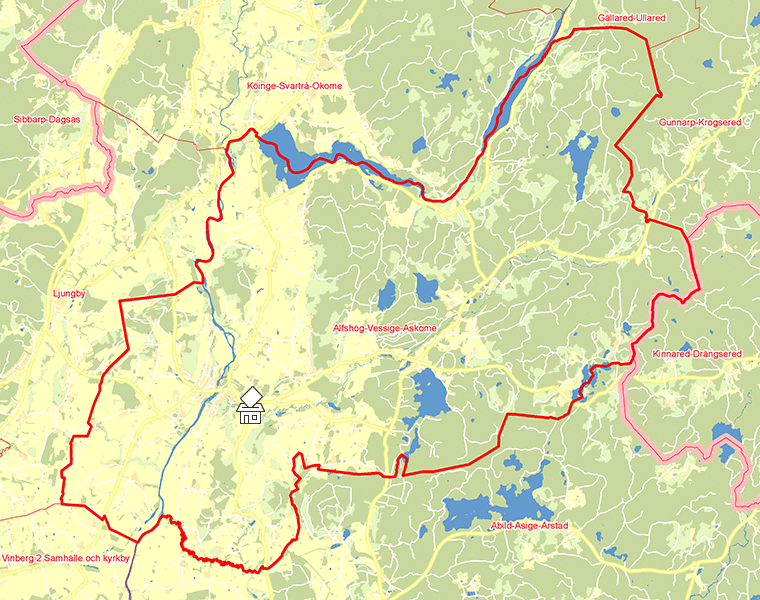 Karta över Alfshög-Vessige-Askome