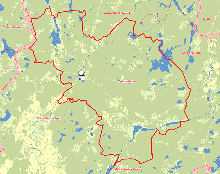 Karta över Gällared-Ullared