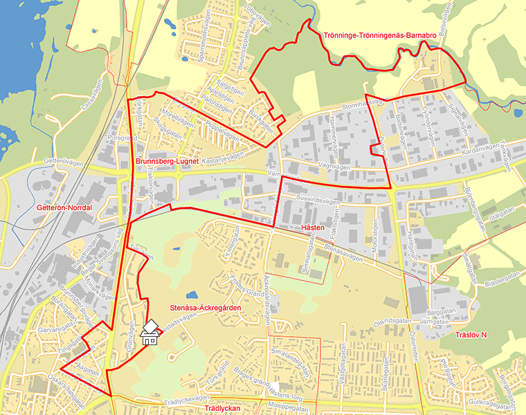 Karta över Brunnsberg-Lugnet