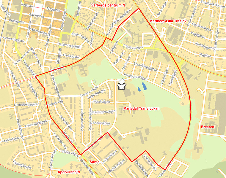 Karta över Mariedal-Tranelyckan