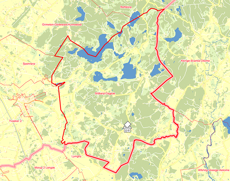 Karta över Sibbarp-Dagsås