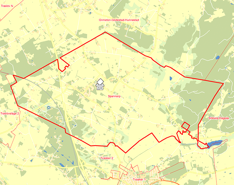 Karta över Spannarp