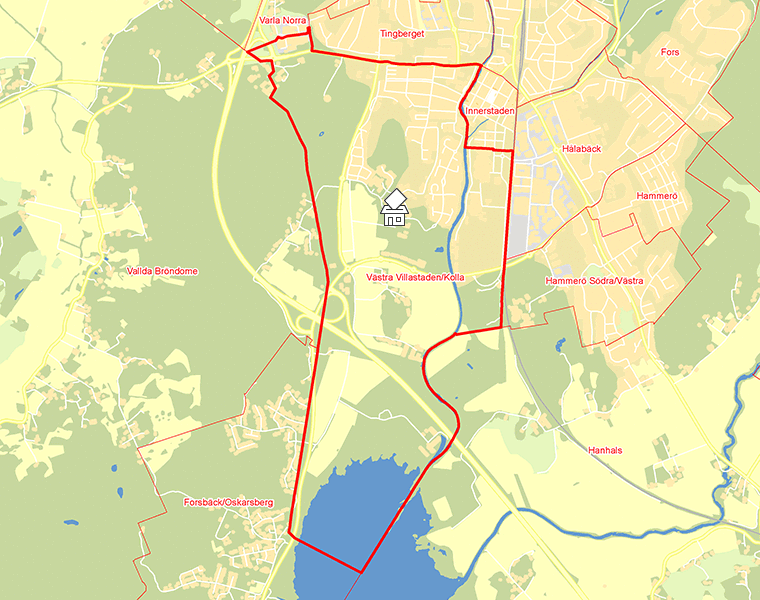 Karta över Västra Villastaden/Kolla