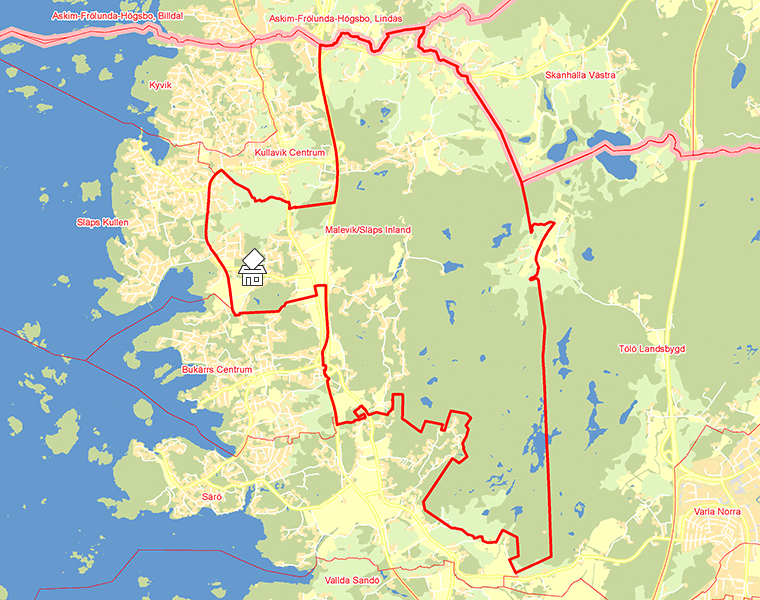 Karta över Malevik/Släps Inland