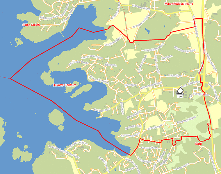 Karta över Bukärrs Centrum