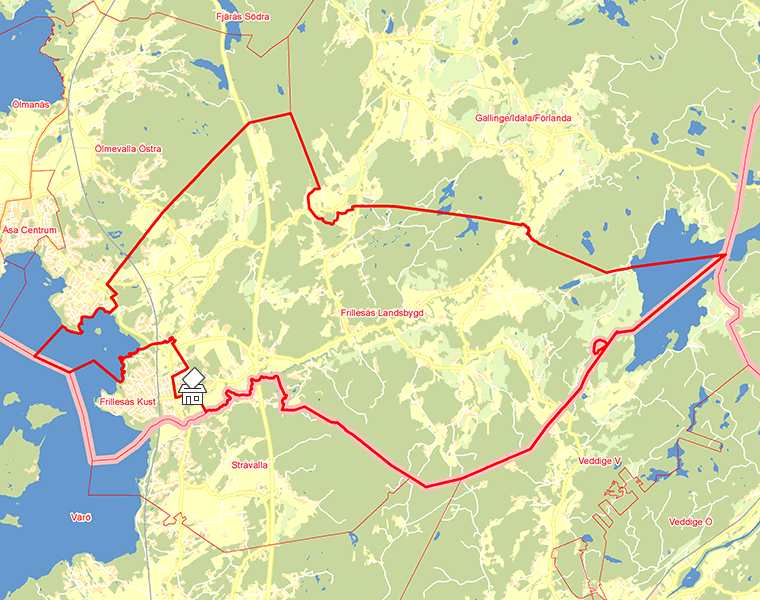 Karta över Frillesås Landsbygd