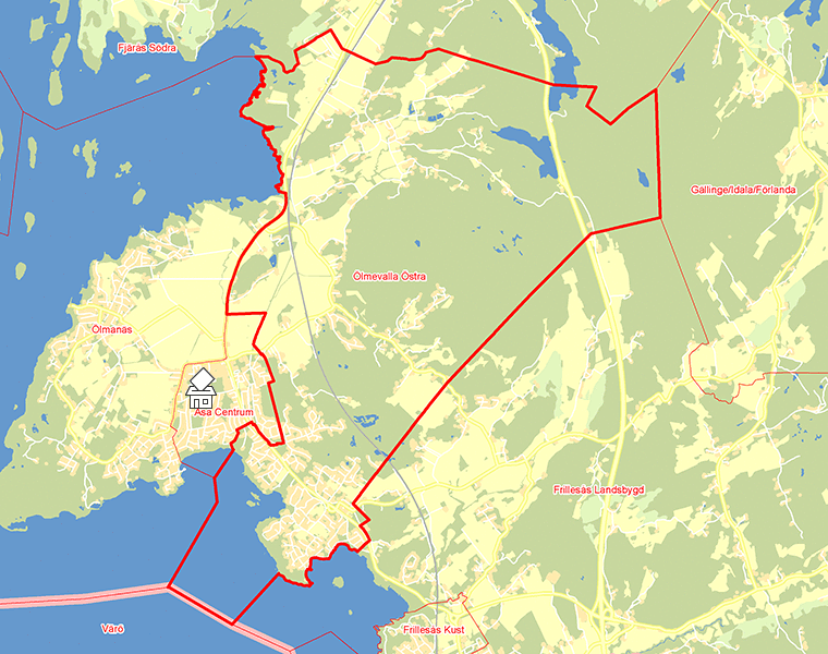 Karta över Ölmevalla Östra