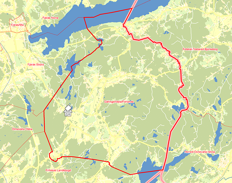 Karta över Gällinge/Idala/Förlanda