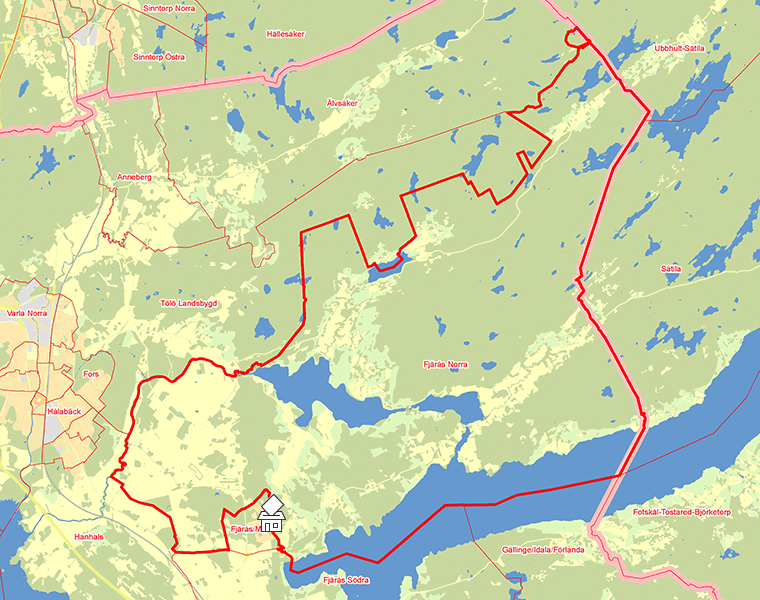 Karta över Fjärås Norra