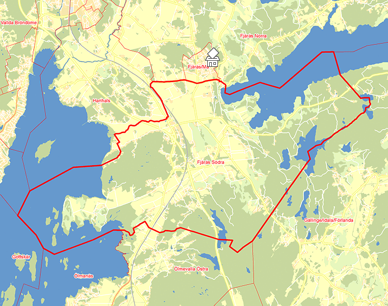 Karta över Fjärås Södra