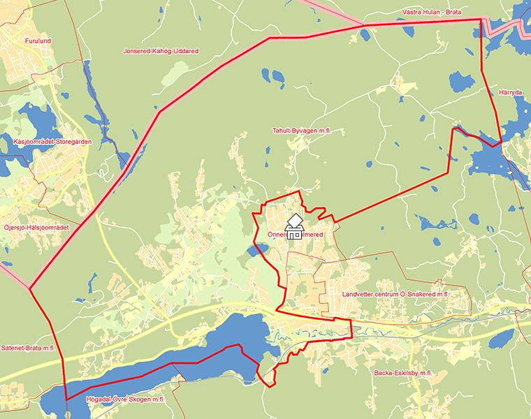 Karta över Tahult-Byvägen m.fl.