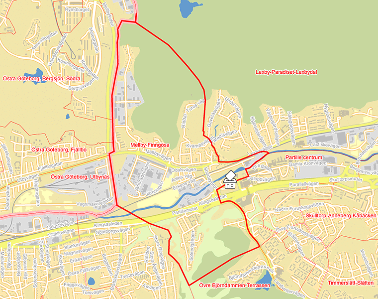 Karta över Mellby-Finngösa
