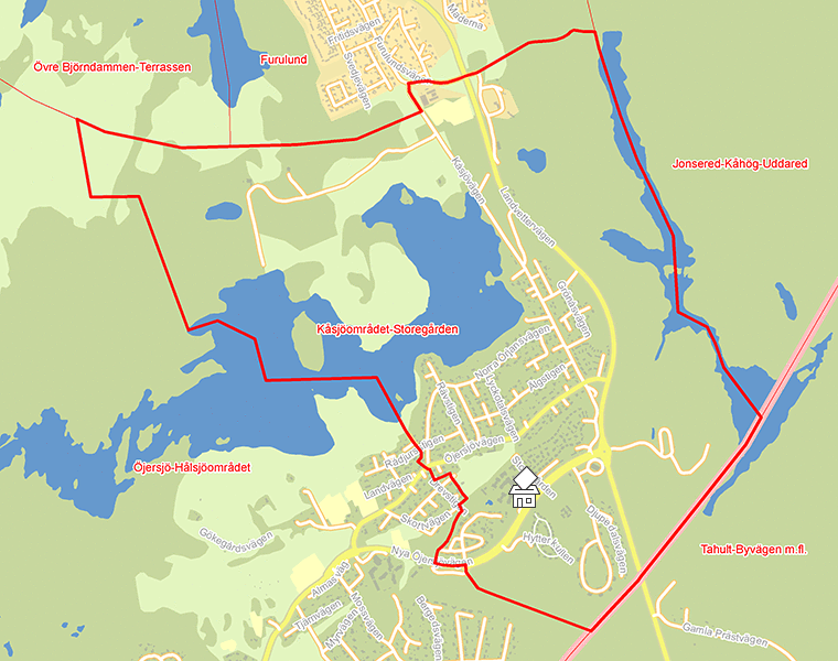 Karta över Kåsjöområdet-Storegården