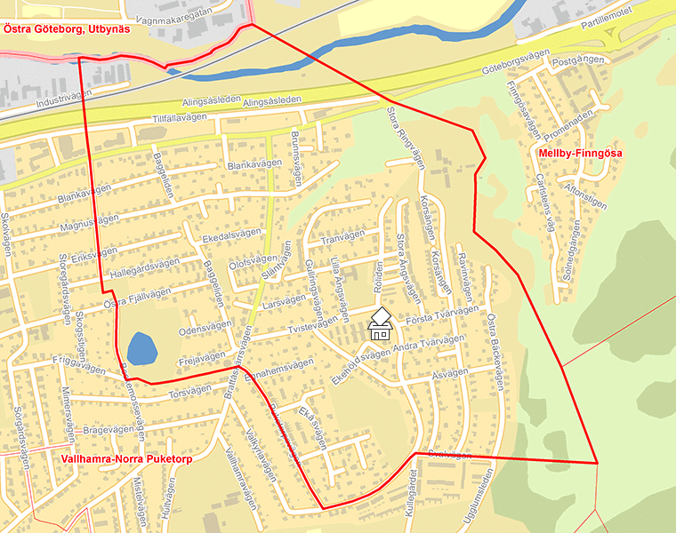 Karta över Kullegården-Frejaplan-Bockemossen