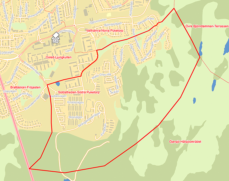 Karta över Soldatheden-Södra Puketorp