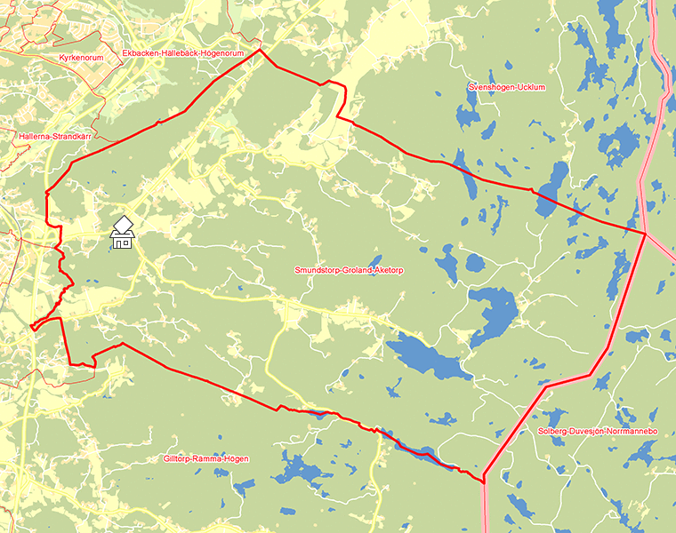 Karta över Smundstorp-Groland-Åketorp