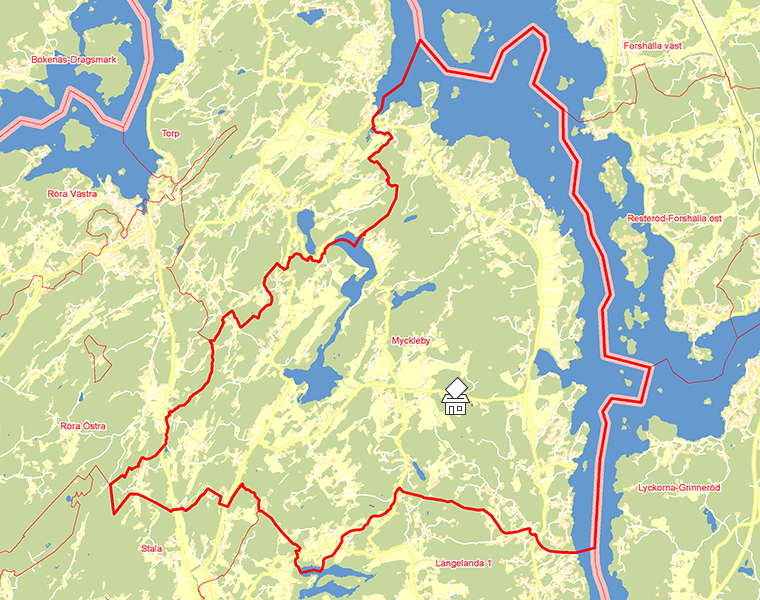 Karta över Myckleby