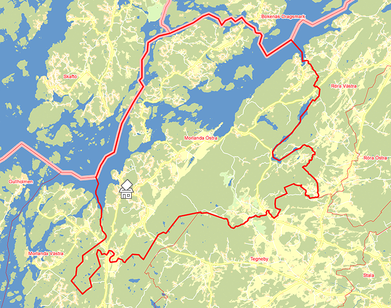 Karta över Morlanda Östra