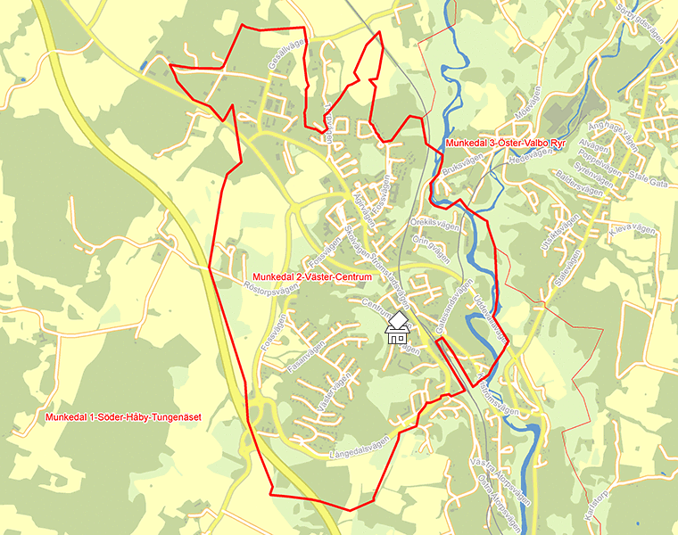 Karta över Munkedal 2-Väster-Centrum