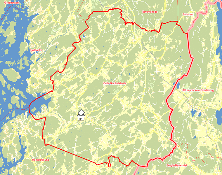 Karta över Kville-Rabbalshede