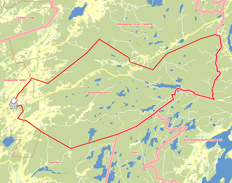 Karta över Skepplanda östra