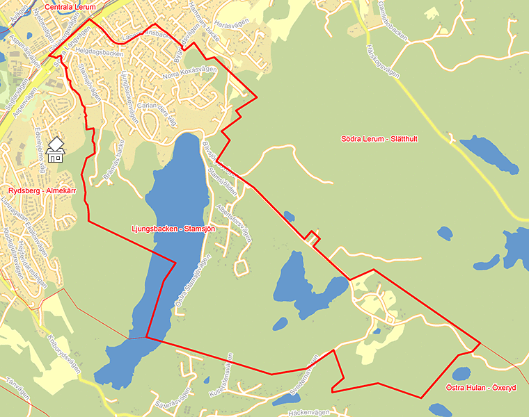 Karta över Ljungsbacken - Stamsjön