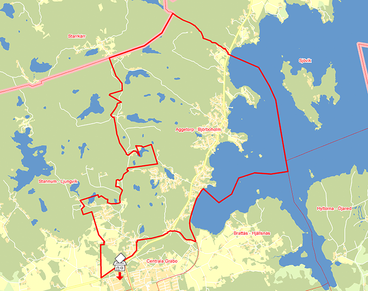 Karta över Aggetorp - Björboholm