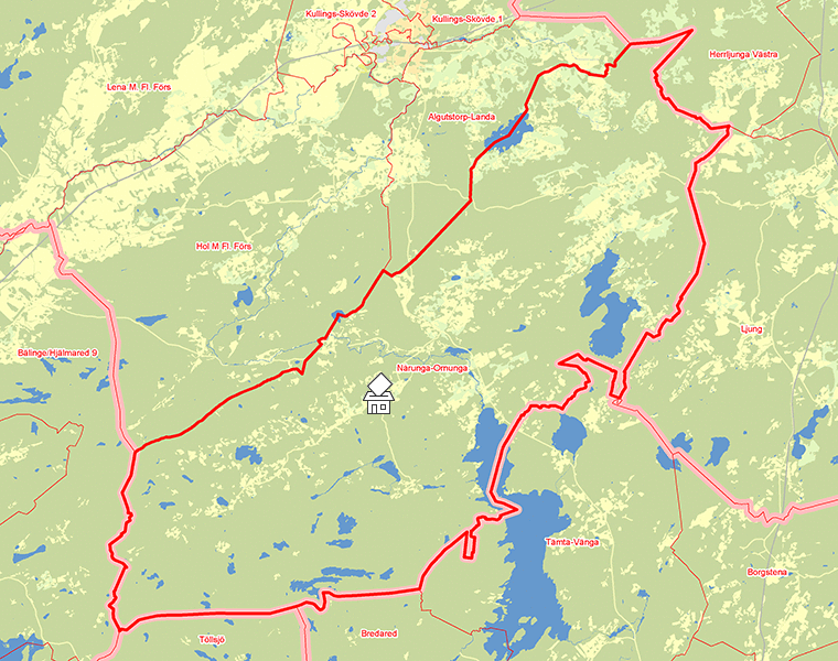 Karta över Nårunga-Ornunga