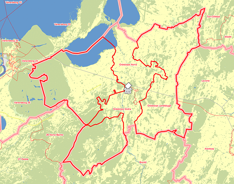 Karta över Grästorps Landsbygd