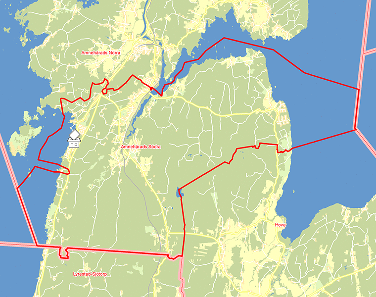 Karta över Amnehärads Södra