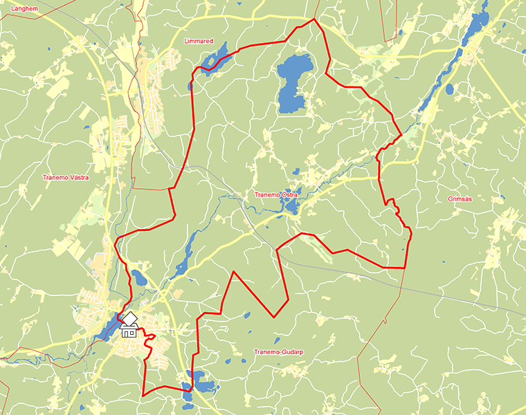 Karta över Tranemo Östra