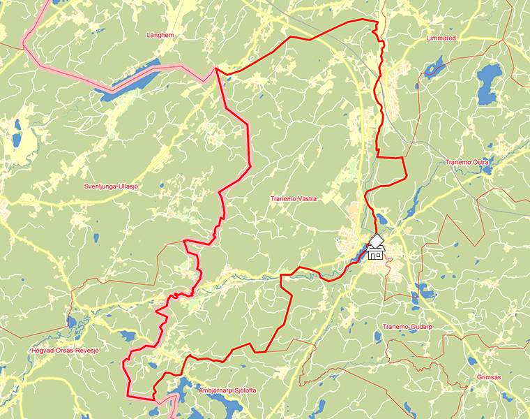 Karta över Tranemo Västra