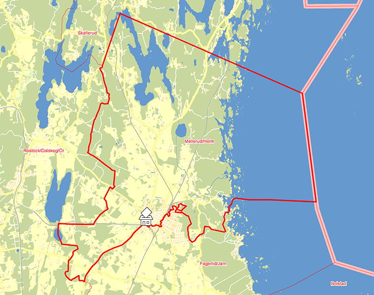 Karta över Mellerud/Holm