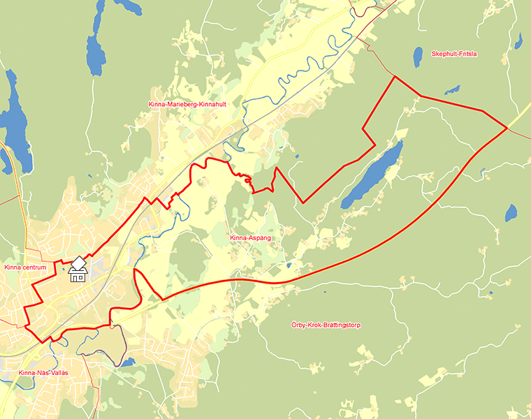 Karta över Kinna-Aspäng