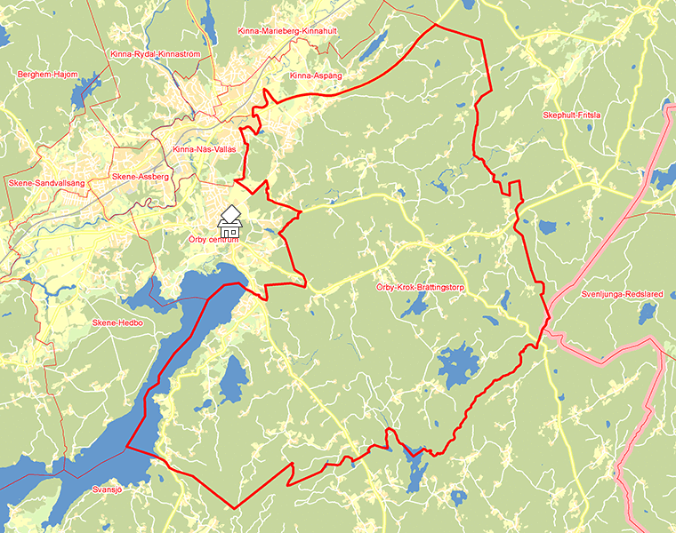 Karta över Örby-Krok-Brättingstorp