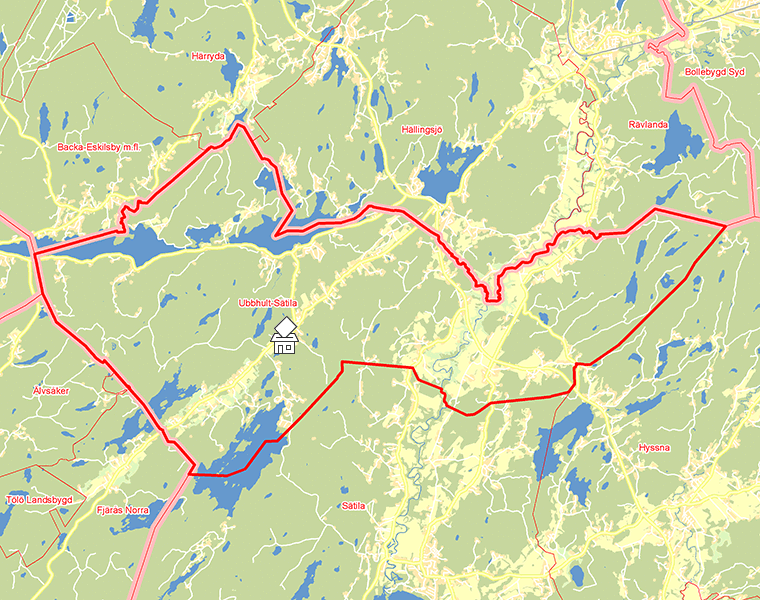 Karta över Ubbhult-Sätila