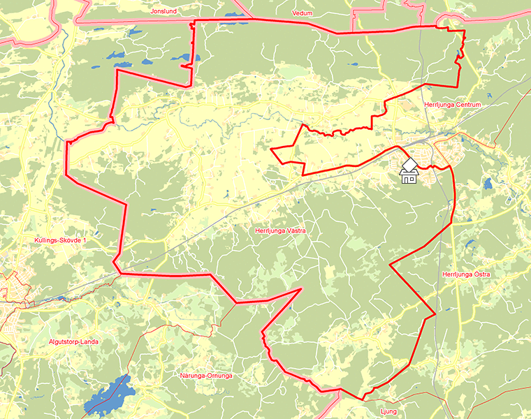 Karta över Herrljunga Västra