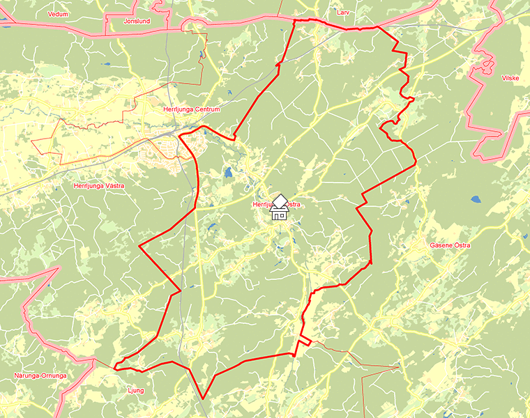 Karta över Herrljunga Östra