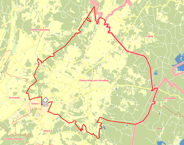 Karta över Götene tredje och Holmestad