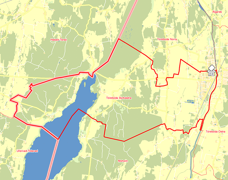 Karta över Töreboda Sydvästra