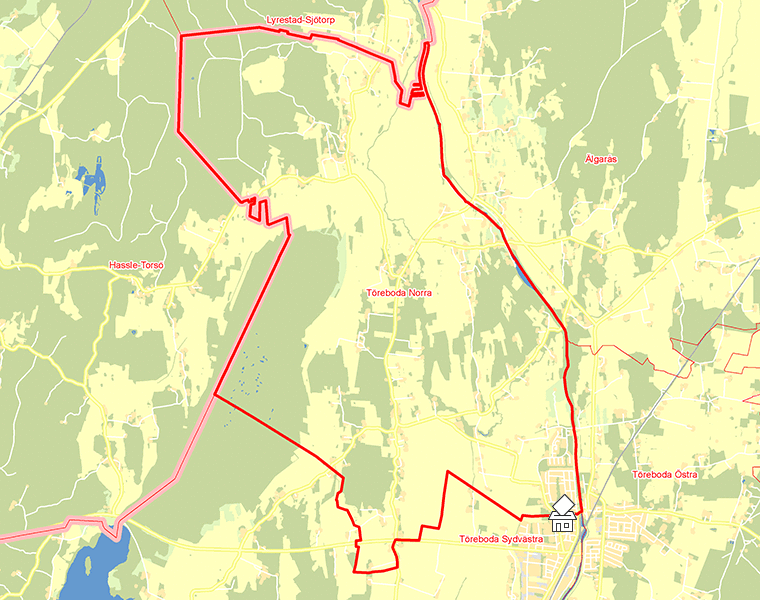 Karta över Töreboda Norra