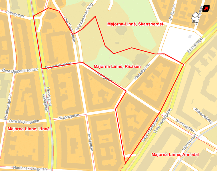 Karta över Majorna-Linné, Risåsen