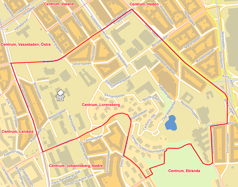 Karta över Centrum, Lorensberg