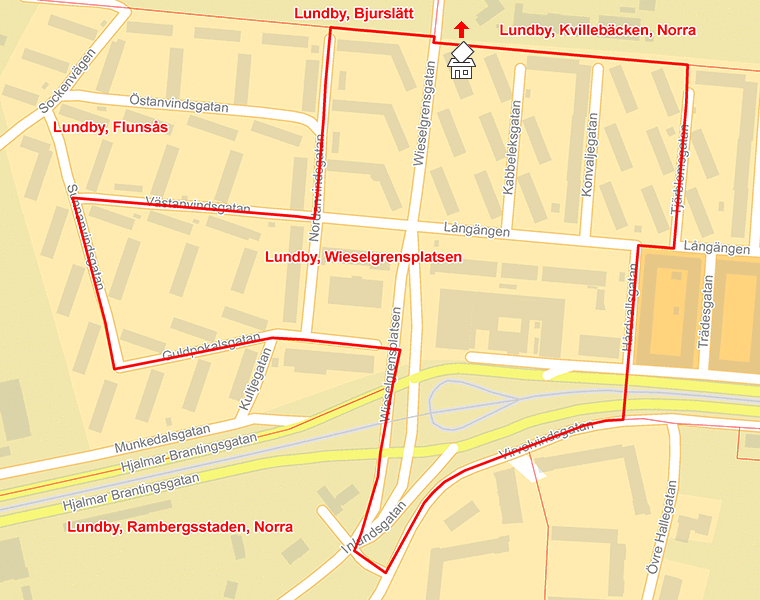 Karta över Lundby, Wieselgrensplatsen